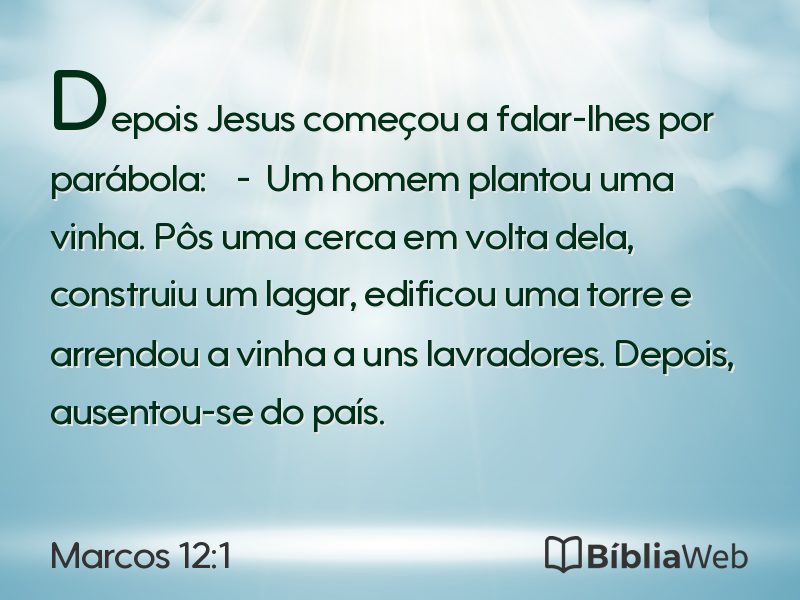 Marcos 12:1 em imagem para compartilhar