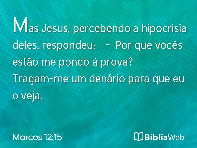 Marcos 12:15 em imagem para compartilhar