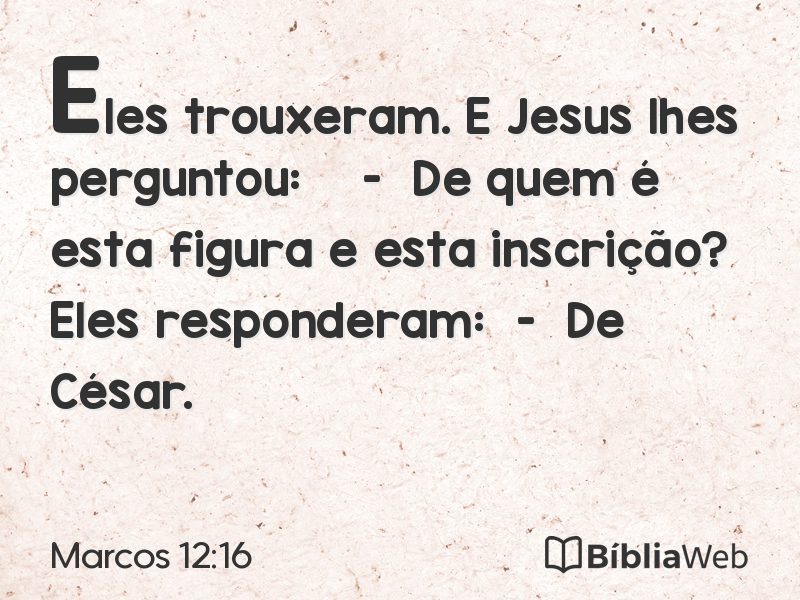 Marcos 12:16 em imagem para compartilhar