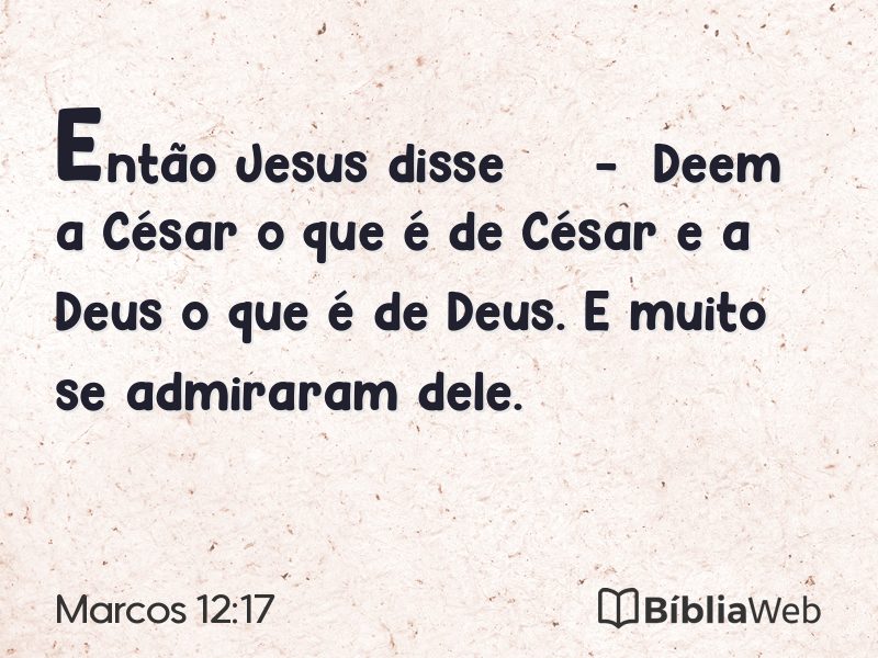 Marcos 12:17 em imagem para compartilhar