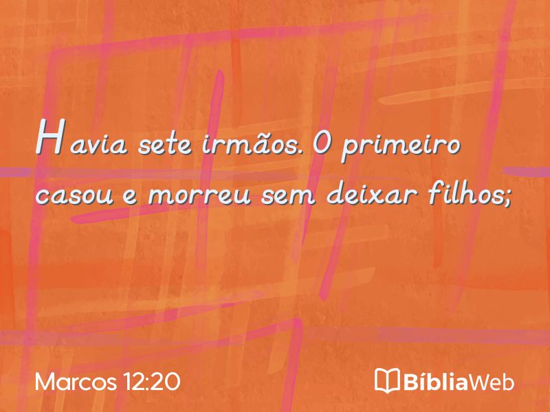Marcos 12:20 em imagem para compartilhar