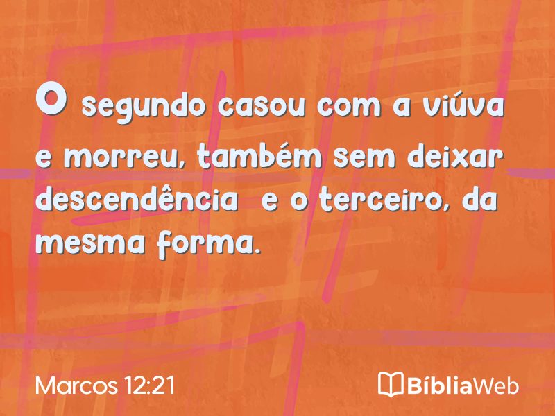Marcos 12:21 em imagem para compartilhar