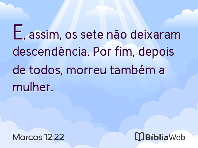 Marcos 12:22 em imagem para compartilhar