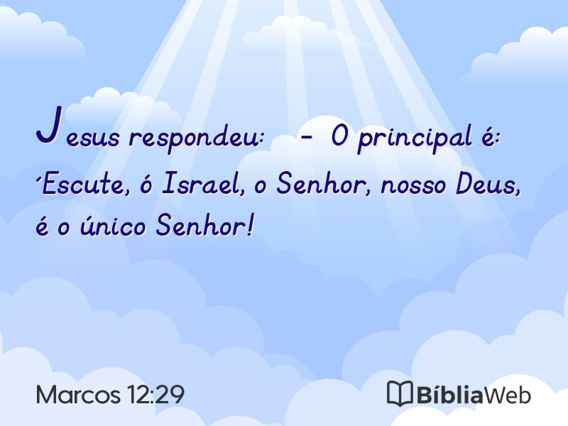 Marcos 12:29 em imagem para compartilhar