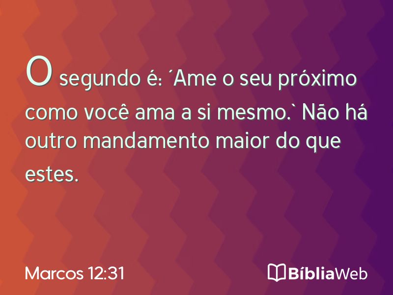 Marcos 12:31 em imagem para compartilhar