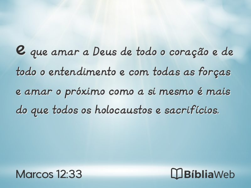 Marcos 12:33 em imagem para compartilhar
