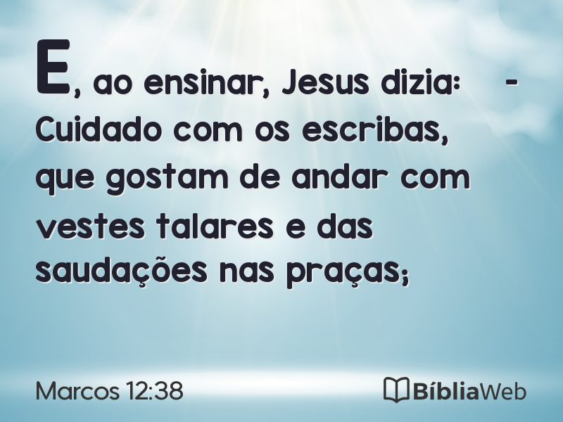 Marcos 12:38 em imagem para compartilhar