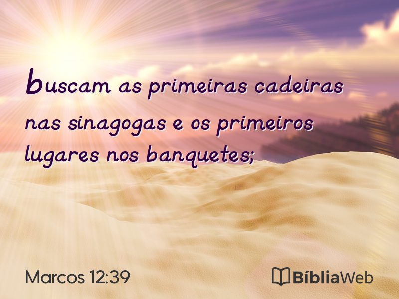 Marcos 12:39 em imagem para compartilhar