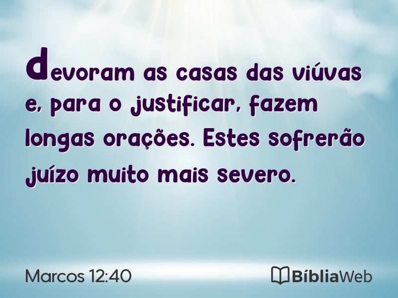 Marcos 12:40 em imagem para compartilhar