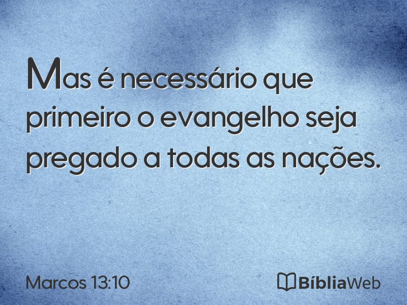 Marcos 13:10 em imagem para compartilhar