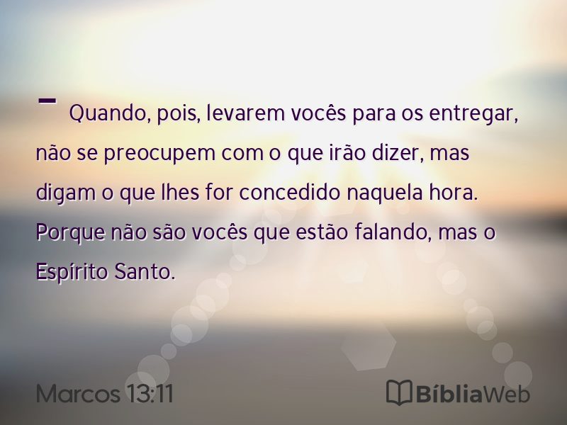 Marcos 13:11 em imagem para compartilhar