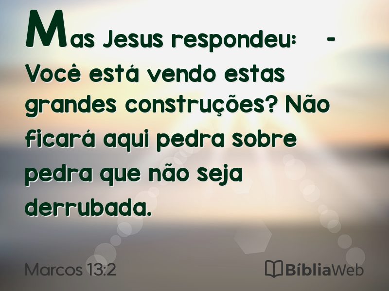 Marcos 13:2 em imagem para compartilhar