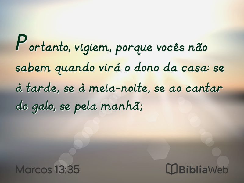 Marcos 13:35 em imagem para compartilhar