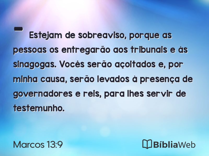 Marcos 13:9 em imagem para compartilhar