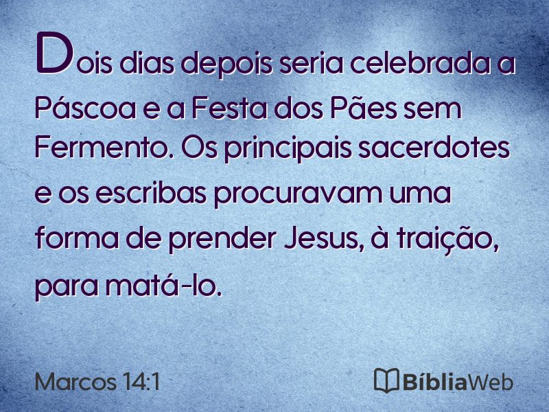 Marcos 14:1 em imagem para compartilhar