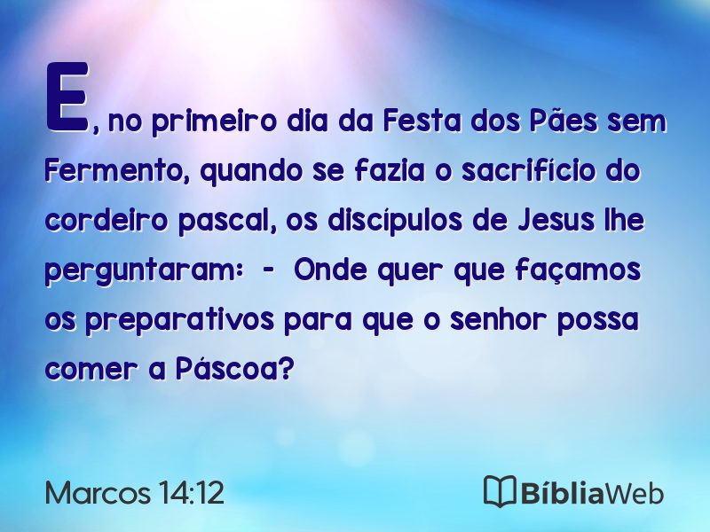 Marcos 14:12 em imagem para compartilhar