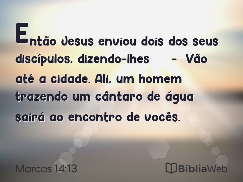Marcos 14:13 em imagem para compartilhar