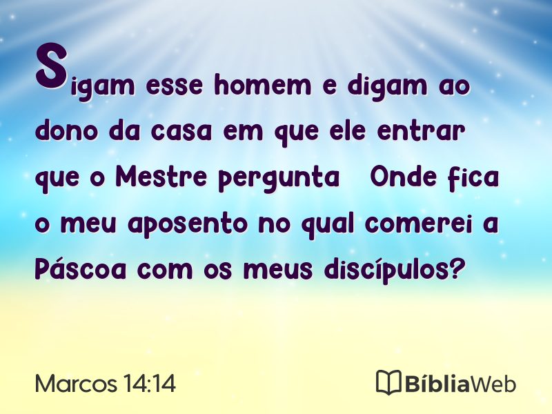 Marcos 14:14 em imagem para compartilhar