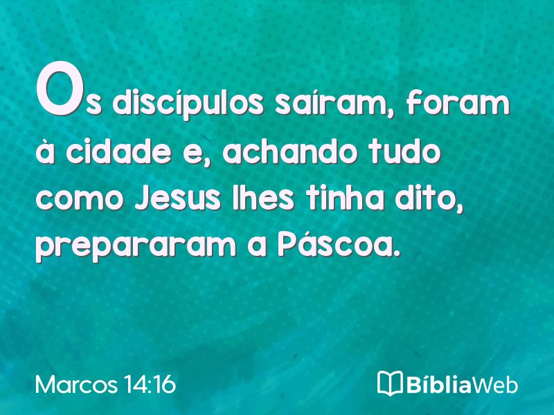 Marcos 14:16 em imagem para compartilhar