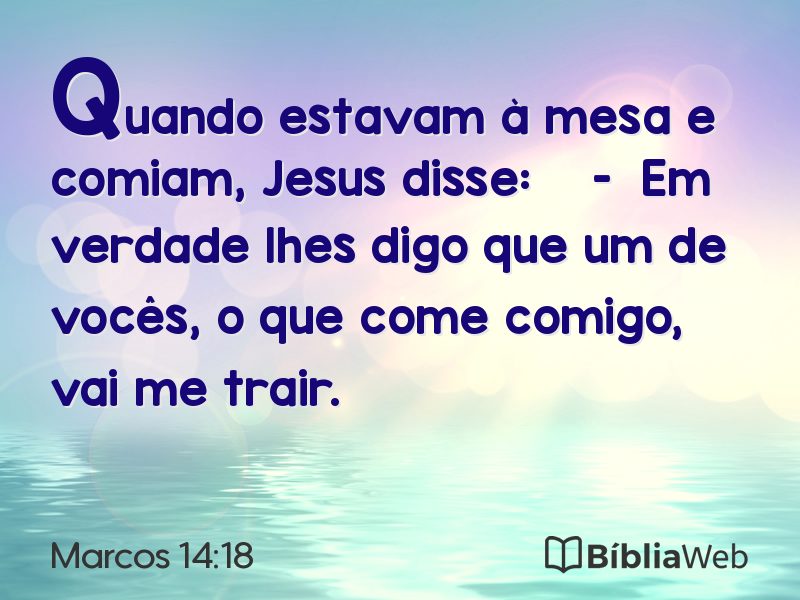 Marcos 14:18 em imagem para compartilhar
