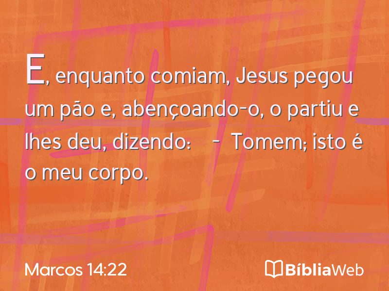 Marcos 14:22 em imagem para compartilhar