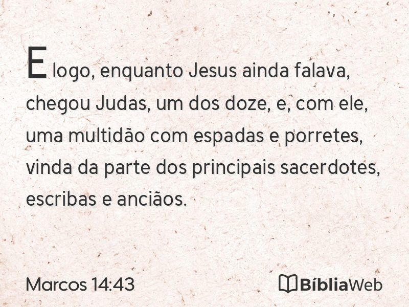Marcos 14:43 em imagem para compartilhar