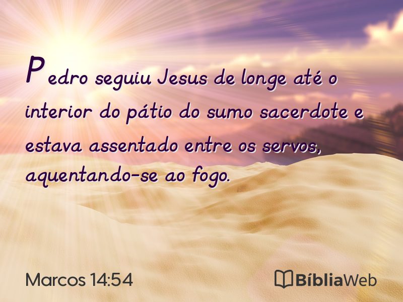 Marcos 14:54 em imagem para compartilhar