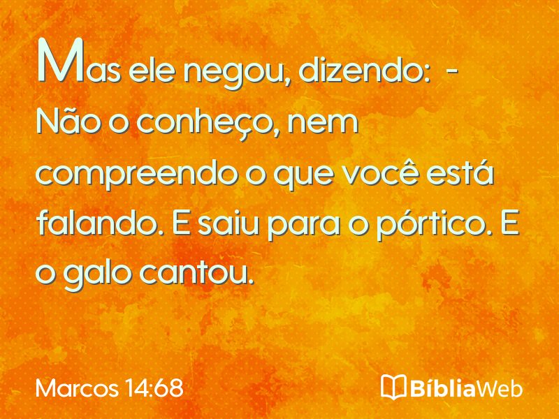 Marcos 14:68 em imagem para compartilhar