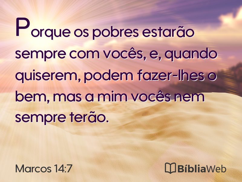 Marcos 14:7 em imagem para compartilhar