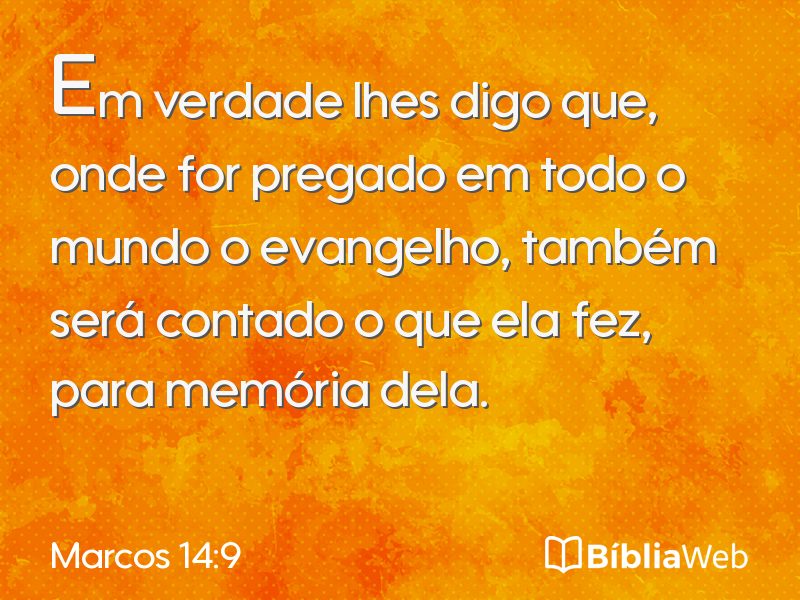 Marcos 14:9 em imagem para compartilhar