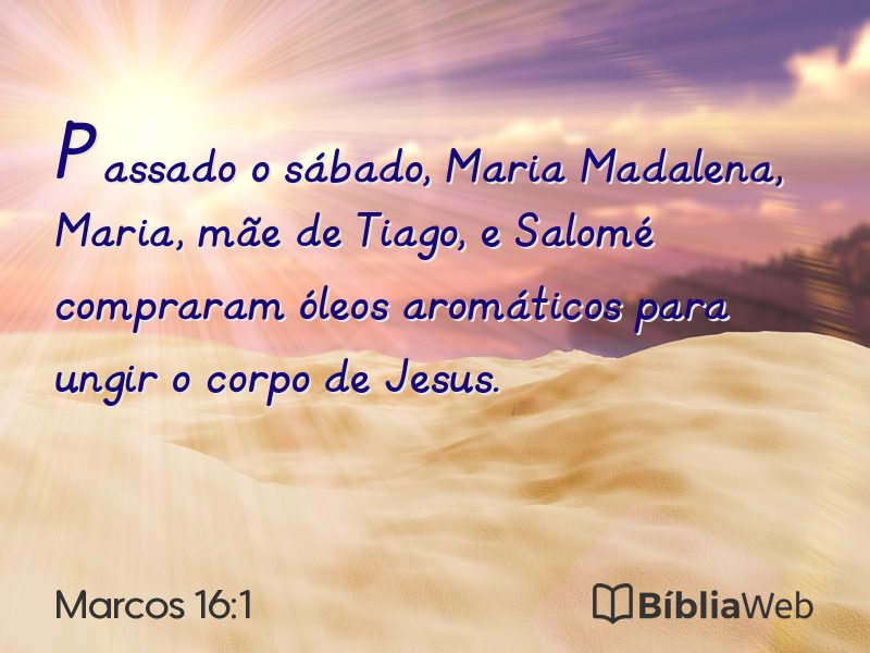 Marcos 16:1 em imagem para compartilhar