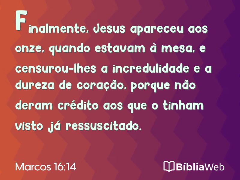 Marcos 16:14 em imagem para compartilhar