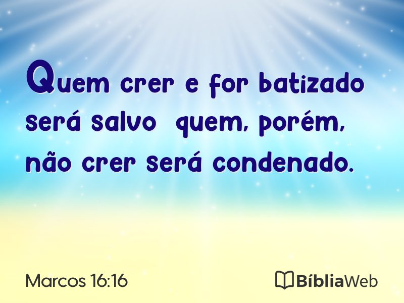 Marcos 16:16 em imagem para compartilhar
