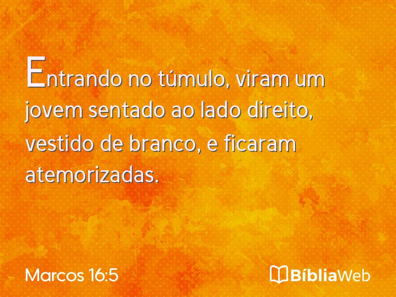 Marcos 16:5 em imagem para compartilhar