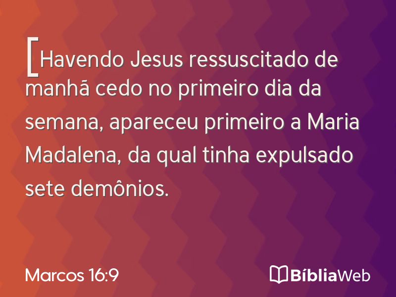 Marcos 16:9 em imagem para compartilhar