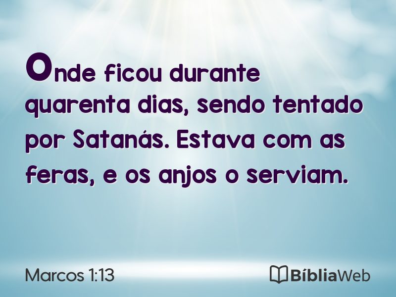 Marcos 1:13 em imagem para compartilhar