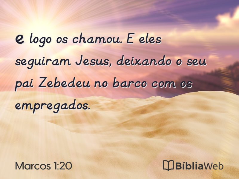 Marcos 1:20 em imagem para compartilhar