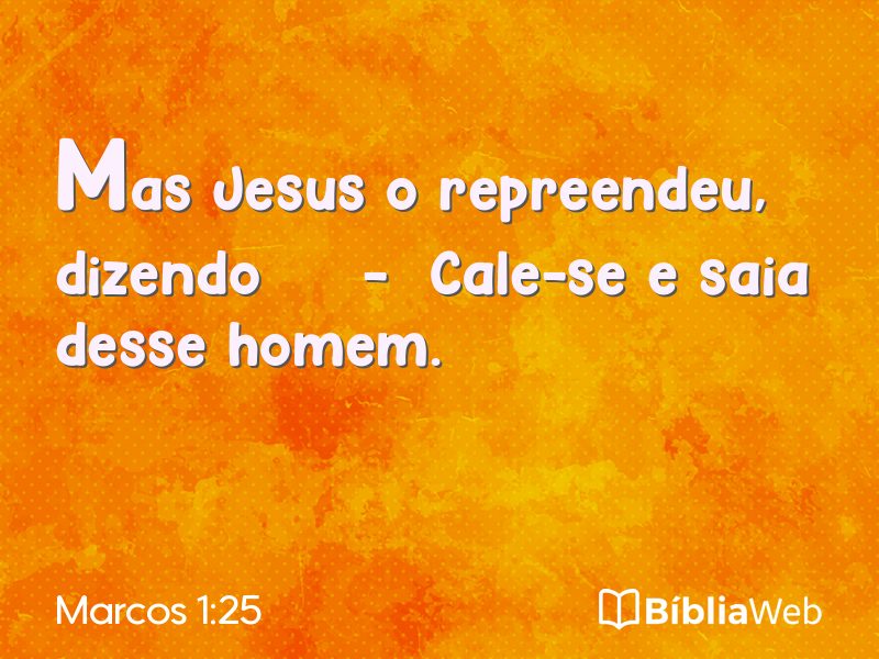 Marcos 1:25 em imagem para compartilhar