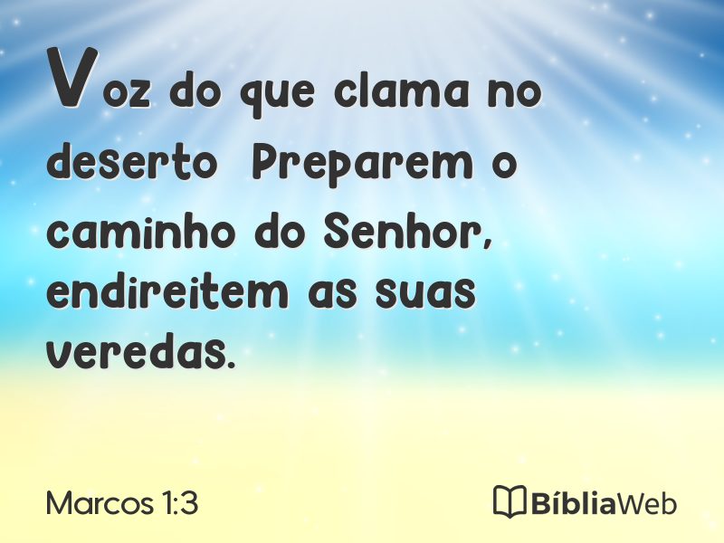 Marcos 1:3 em imagem para compartilhar