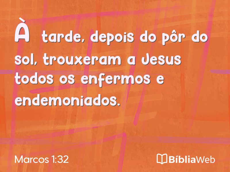 Marcos 1:32 em imagem para compartilhar