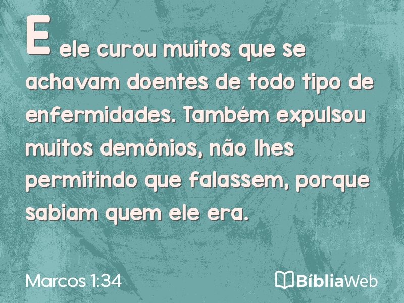 Marcos 1:34 em imagem para compartilhar