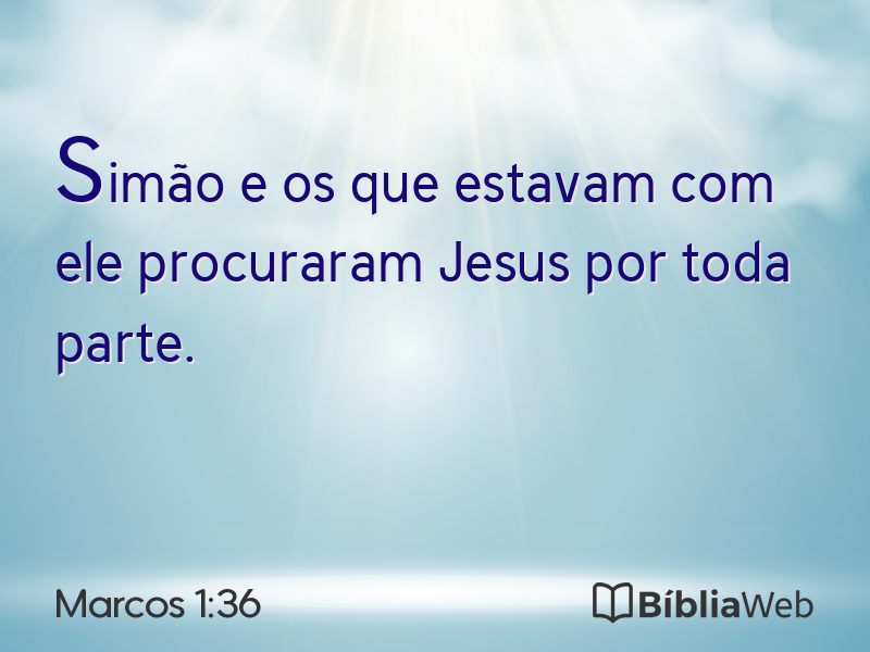 Marcos 1:36 em imagem para compartilhar