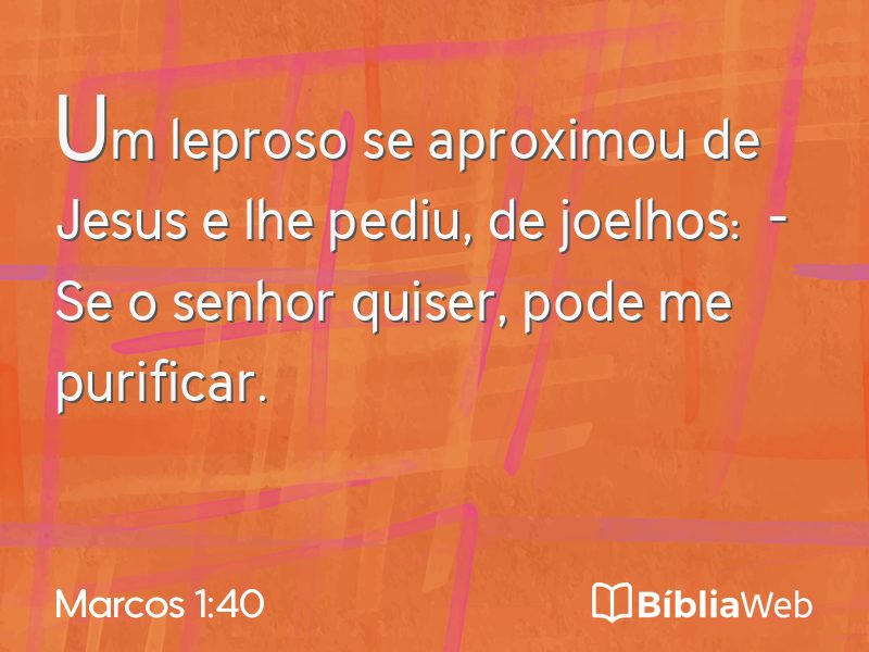 Marcos 1:40 em imagem para compartilhar