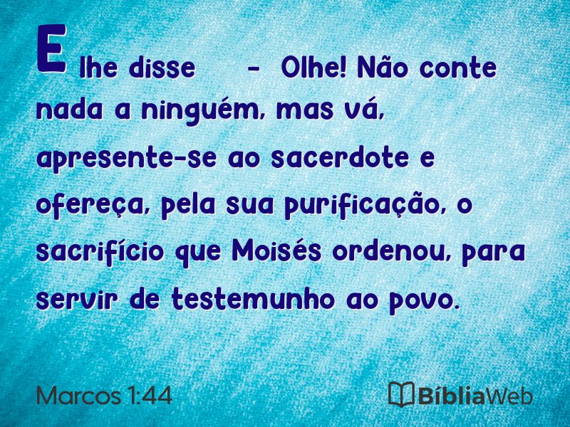 Marcos 1:44 em imagem para compartilhar