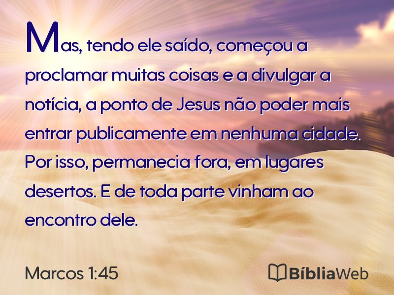 Marcos 1:45 em imagem para compartilhar