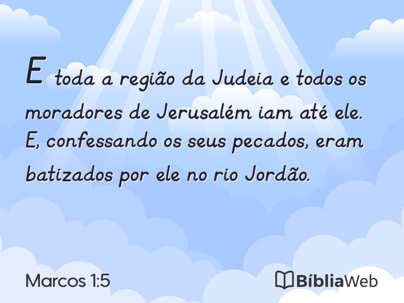 Marcos 1:5 em imagem para compartilhar