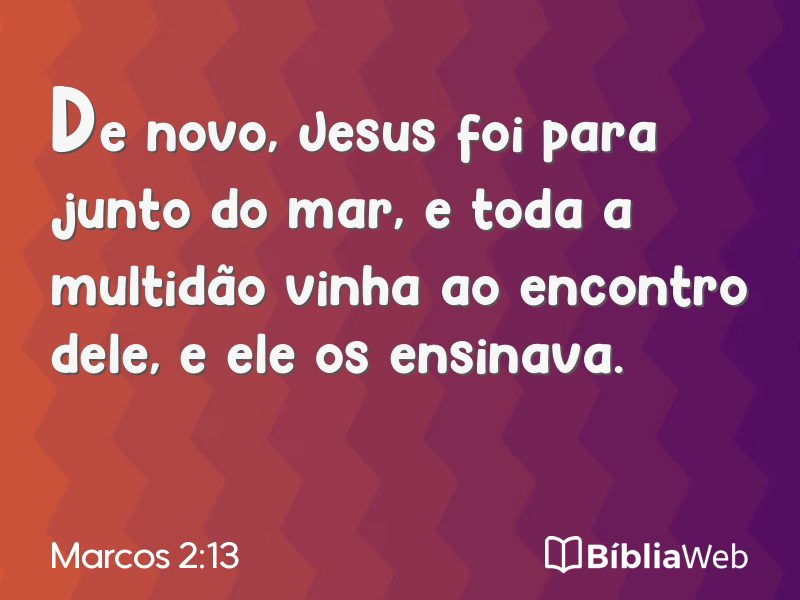 Marcos 2:13 em imagem para compartilhar