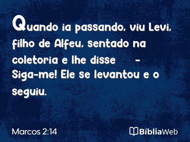 Marcos 2:14 em imagem para compartilhar