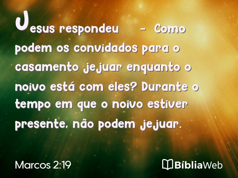 Marcos 2:19 em imagem para compartilhar