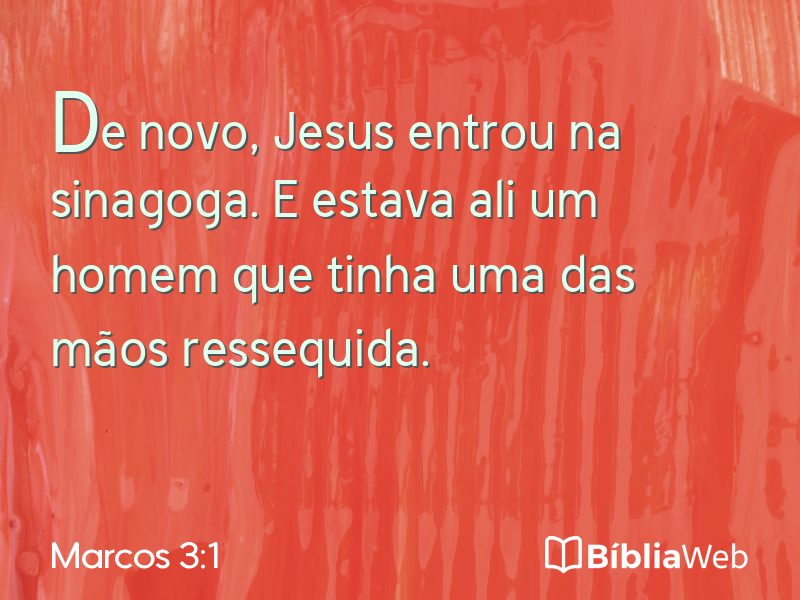 Marcos 3:1 em imagem para compartilhar